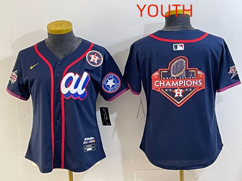 Youth 2025 Houston Astros Blank Drak Blue All star Nike MLB Jersey style 010->youth mlb jersey->Youth Jersey